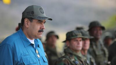 Embattled President Nicolas Maduro Sunday during an event with members of the military where he asked the troops to take care of the 'union' and 'loyalty' to the National Armed Forces. EPA
