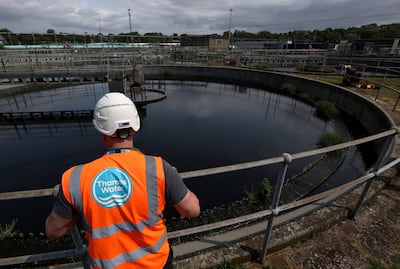 Thames Water-operated settlement tanks in west London that are used to process sewage water. Reuters