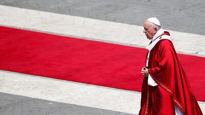 Pope Francis during the Pentecost Mass in Saint Peter's square at the Vatican, on June 9, 2019. Reuters