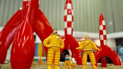 The space suits worn by comic book hero, Tintin, on his 1953 'Destination Moon'. Getty