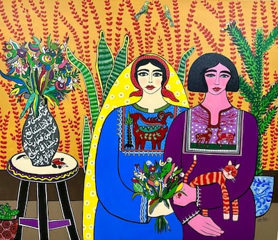 Dina Mattar's new paintings are on view at Al Jahili Fort in Al Ain as part of Abu Dhabi Art. Photo: Abu Dhabi Art