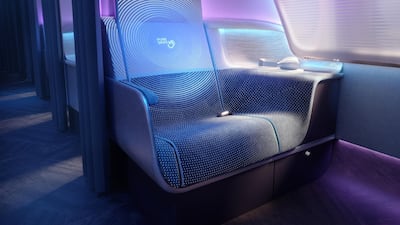The Pure Skies concept re-imagines business and economy class cabins for a post-pandemic travel industry – while moving away from the notion of “class” altogether and instead introducing “rooms” and “zones”. Courtesy PriestmanGoode