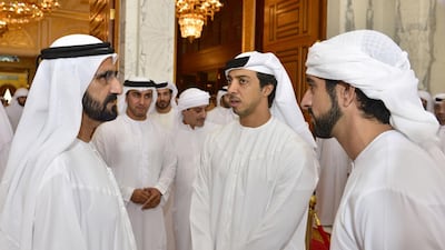 Sheikh Mohammed bin Rashid with Sheikh Mansour and Sheikh Hamdan. Wam