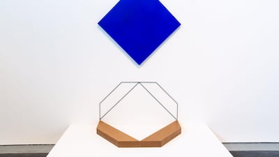 Mehdi Moutashar's work installed at the exhibition of Jameel Prize 5 at the Jameel Arts Centre in Dubai in 2019. Moutashar is one of the jury for the Jamil Prize 6. Dani Baptista / Jameel Arts Centre