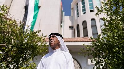 Mohammed Noor Al Khoori has flown the flag on his home every year since the Union was formed. Photo by Reem Mohammed / The National
