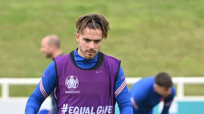 England midfielder Jack Grealish at training.