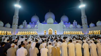 Muslims gather for prayers at Sheikh Zayed Grand Mosque in Abu Dhabi during Ramadan 2025. AFP