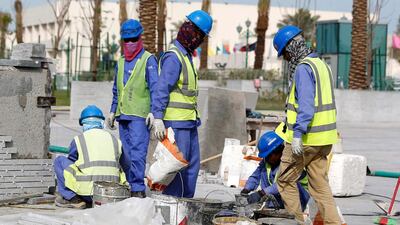 A QDVC project in Qatar. Expat workers have been laid off as a result of cost-cutting. Karim Jaafar / AFP