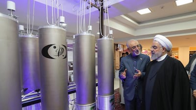 Iranian President Hassan Rouhani inspecting nuclear technology in Tehran. EPA