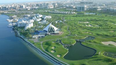 An aerial shot of the Dubai Creek Golf Club. Godwin Austen Johnson
