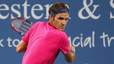 Roger Federer prepares to play a return against Roberto Bautista Agut in his second round win at the Cincinnati Masters on Tuesday. Maddie Meyer / Getty Images / AFP / August 18, 2015