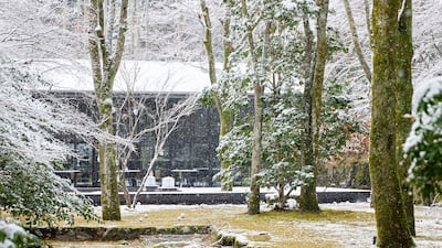 Aman Kyoto in a winter flurry. The Asano family's original mission at the property was to create the most beautiful in Japan. Photo: Aman Kyoto