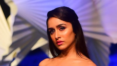 Shraddha Kapoor showcases a creation by designer Pankaj & Nidhi during Lakme Fashion Week in Mumbai on February 15, 2020. AFP