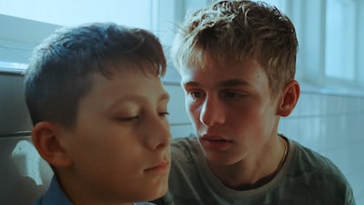 Lukas Zuperka as Viggo and Frode Bilde Ronsholt as Oscar in Secrets We Keep. Photo: Netflix