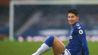 James Rodriguez during the 4-2 win over Brighton at Goodison Park. Getty
