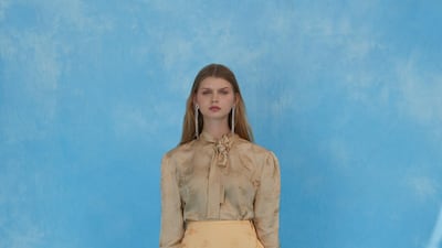 A look from the latest collection by Madiyah Al Sharqi. Courtesy Madiyah Al Sharqi