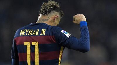 Barcelona's Neymar shown during his team's Copa del Rey win over Athletic Bilbao on Wednesday night. Lluis Gene / AFP / January 27, 2016