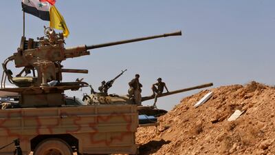 Syrian army soldiers in the Qalamoun mountain region, which has been attacked by Israel planes and is seen as a key position of the Iranian zone in Syria. AFP
