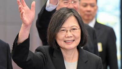 President Tsai Ing-wen at the boarding gate of the international airport in Taoyuan, Taiwan, on March 29. AFP