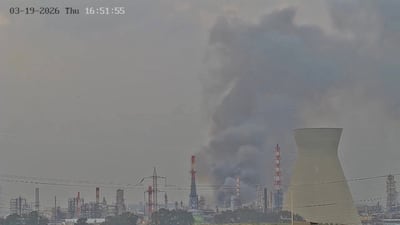 CCTV footage shows smoke rising from Israel's Haifa refinery after an Iranian attack. Reuters