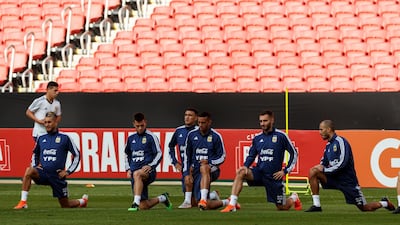 Argentina's players participate in a training session at the Beira Rio stadium. EPA