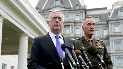 Secretary of Defense James Mattis made a statement outside the West Wing of the White House in response to North Korea's latest nuclear testing. Mike Theiler/ Reuters
