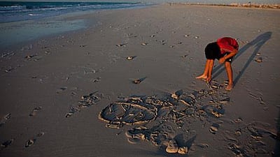 A breezy, warm evening on a new public beach, the Bake, on Saadiyat Island, Abu Dhabi. Silvia Razgova / The National