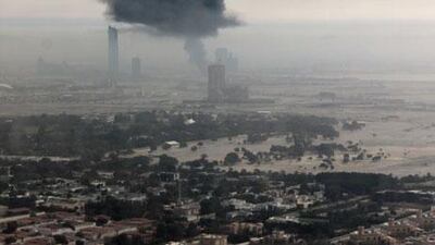 A fire involving two boats broke out in Jedaf and thick plumes of smoke could be seen from the Business Bay Crossing nearby.