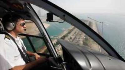 A helicopter takes between 35 and 45 minutes, but if you have a lot of cargo, you might need to send a taxi off behind you.