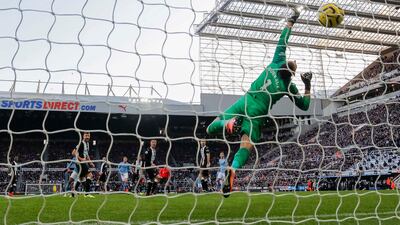 Kevin De Bruyne (Newcastle v MANCHESTER CITY, November 30) Rarely has a ball been hit harder than De Bruyne's strike at St James' Park. Benjamin Mendy's cross was headed out by Newcastle defender Paul Dummett toward De Bruyne just outside the box, and the Belgian chested the ball down before lashing a thunderous right-footed volley off the underside of the crossbar. Getty