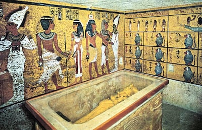 Tutankhamun’s sarcophagus, containing the pharaoh’s gold coffin. Getty
