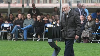 Another kindertransport survivor, Kurt Marx, at the Yom Hashoah commemoration. PA / AP