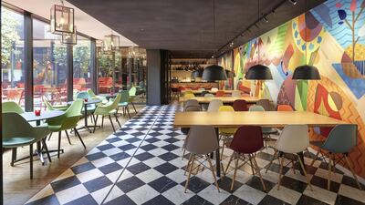 citizenM Paris Gare de Lyon in Paris: Aimed at prosperous Millenials and budget business travellers, there is a 24-hour café-bar and attractive lounge areas; the compact bedrooms are comfortable and modern, with rain showers, unlimited free movies and Wi-Fi, smart TVs and a custom “MoonPad” that controls room lighting. The new Paris hotel has 338 rooms, costing from €91.5 (Dh399) per night including taxes. Richard Powers / citizenM