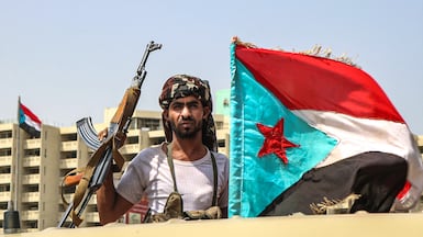 A fighter from the Southern Transitional Council (STC) in Aden. AFP