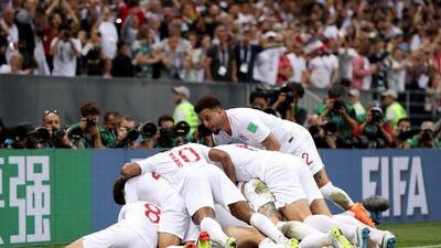 England celebrate Trippier's opening goal. Getty Images