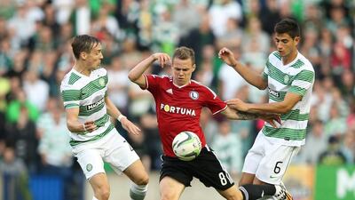 epa04343624 Celtic were beaten by Legia Warsaw in the Uefa Champions League qualifiers. EPA