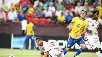 Brazil's quick start left the UAE floored on Sunday night in Abu Dhabi. A 6-1 loss leaves the tournament hosts in a difficult spot to making the knockout stage. Lee Hoagland / The National
