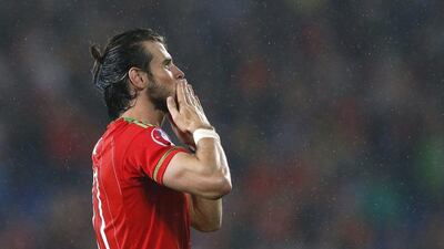 Wales' Gareth Bale celebrates at the end of his side's Euro 2016 qualifying triumph over Belgium on Friday night in Cardiff. Carl Recine / Action Images / Reuters