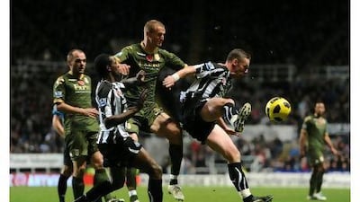 Nile Ranger, left, the Newcastle United striker, has yet to score a top-flight goal and Kevin Nolan, right, had been the main beneficiary of Andy Carroll’s knockdowns before the latter’s move to Liverpool.