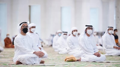 The leaders prayed for peace, prosperity and happiness for all. Mohamed Al Hammadi / Ministry of Presidential Affairs