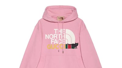 A printed hooded top.