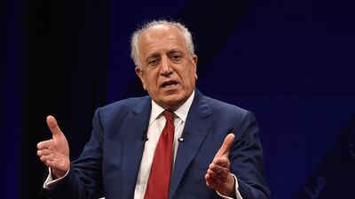 US special representative for Afghan peace and reconciliation Zalmay Khalilzad gestures as he speaks during a forum talk. AFP