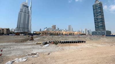 The Dubai Mall and Burj Khalifa as seen from the Business Bay area of Dubai. Christopher Pike / The National