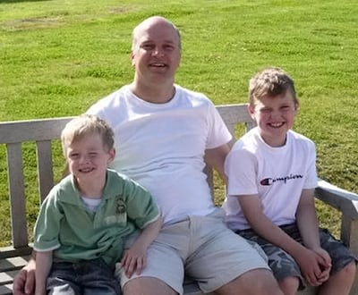 Darren Sykes with his two sons Paul (left), and Jack. Shutterstock