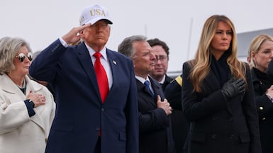 US President Donald Trump, who took part in a service to receive the remains of six US Army service members who were killed in Kuwait, has reopened his attacks on the UK government. Bloomberg