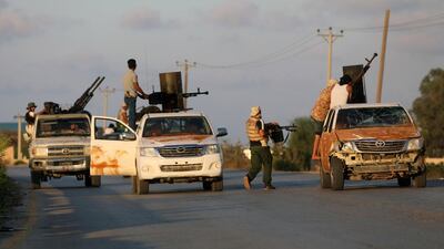 Armed forces allied to Libya's UN-backed government fight militias in Tripoli on September 22, 2018. Reuters