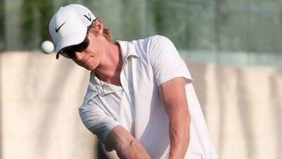 Keen to build on his good start, Fredrik Quicker moved on to the practice greens after his 8-under-par finish.