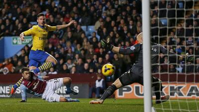 Olivier Giroud scored on return to Arsenal on Monday night. Adrian Dennis / Topshots / AFP