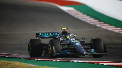Lewis Hamilton on track during practice ahead of the F1 Grand Prix of USA. Getty