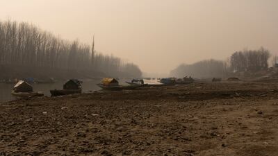 The bed of the River Jhelum in Hativara neighbourhood of north Kashmir’s Pulwama district. Wasim Nabi for The National
